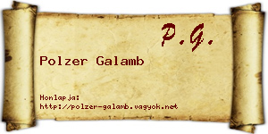 Polzer Galamb névjegykártya